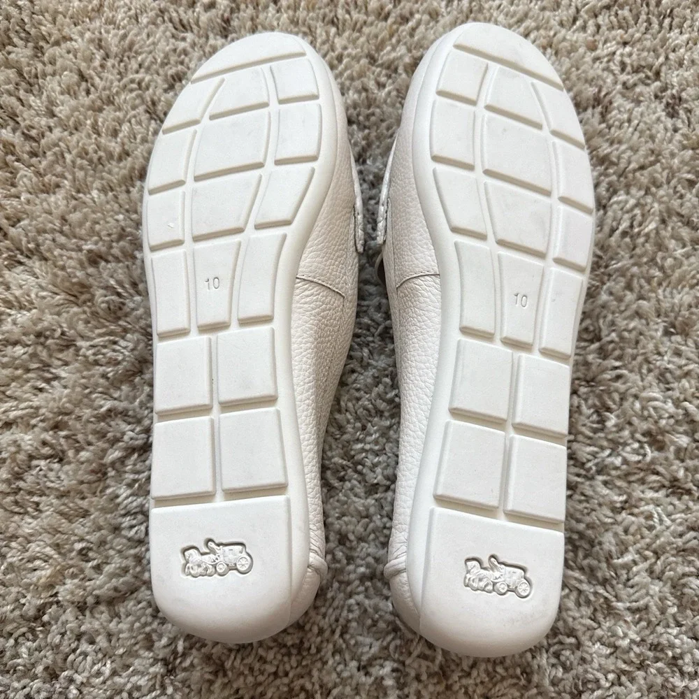 Coach Marley Leather Driver Loafers Chalk/White - Women's 10B - Brand New No Box